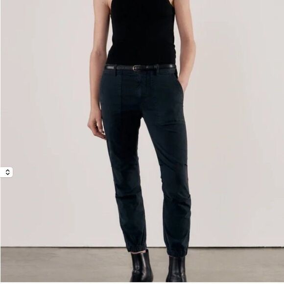 Nili Lotan French Military Pants Size 2 Cargo Jogger Black Cotton Zip Ankles - Picture 14 of 14